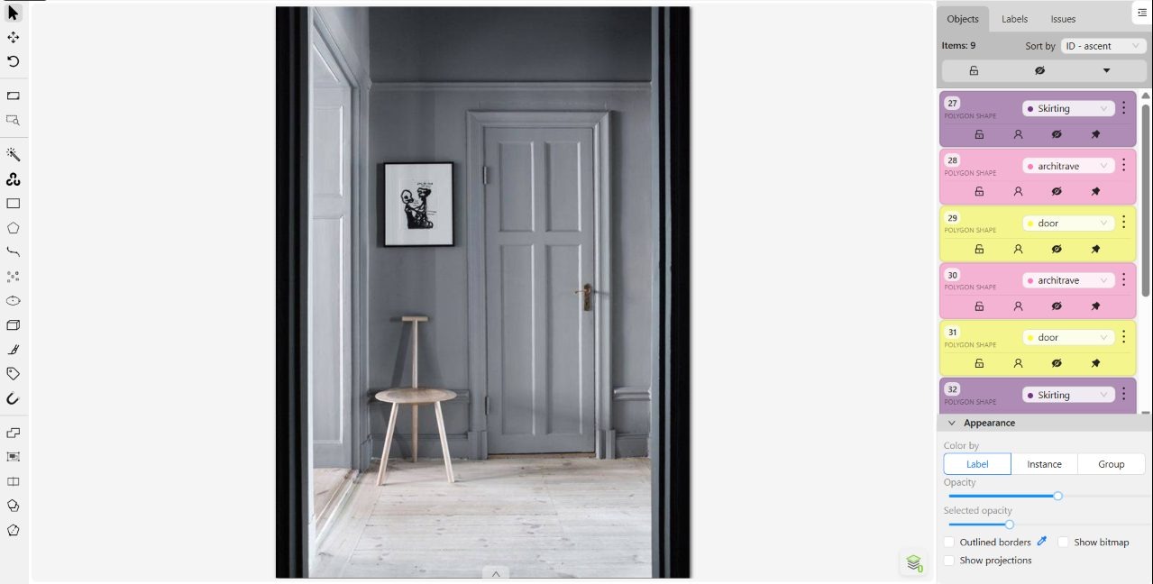 White-on-white scheme where contrast gives almost no edge to follow — annotated